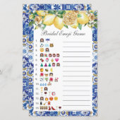 サマー レモン フラワーブライダルシャワー ピクチャーゲーム (正面/裏面)