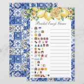 サマー レモン フローラル ブライダル シャワー ピクチャー ゲーム (正面/裏面)