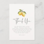 サマー レモン & メディテレーニアンタイル ブライダルシャワー サンキューカード (正面)