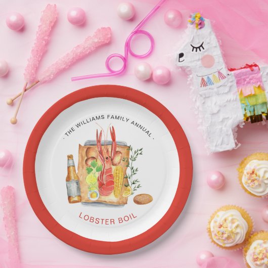 サマー・ロブスター・ボイル | ロブスター・ベイク・クックアウト ペーパープレート (パーティー)
