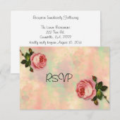 サマー・ローズの結婚式の受付確認 招待状 (正面/裏面)