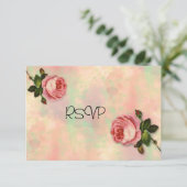 サマー ローズ ウェディング レセプション 返信カード 招待状 (スタンド正面)