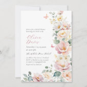 サマー ワイルドフラワー リース ブライダルシャワーの招待状 招待状 (正面)