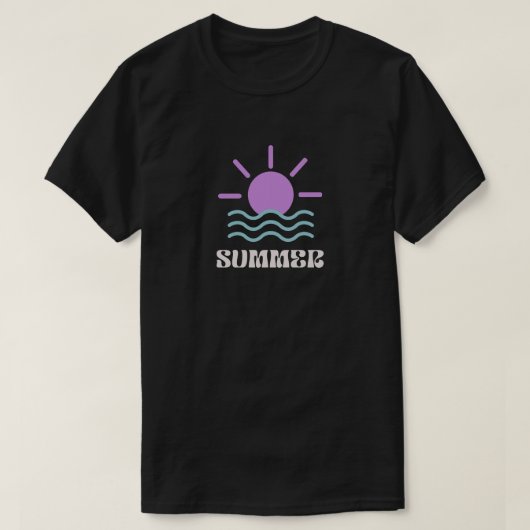 サマー ヴァイブ ラインアート Tシャツ (デザイン正面)