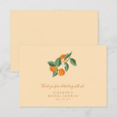 サマー ヴィンテージ オレンジ ボヘミア カスタム ブライダル シャワー サンキューカード (正面/裏面)