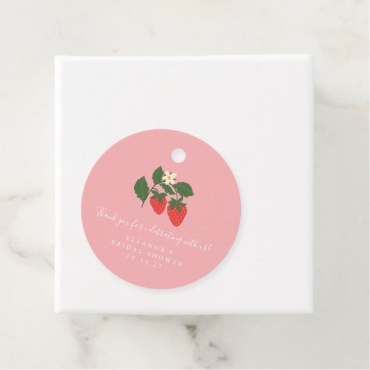 サマー ヴィンテージ ピンク イチゴ ボヘミア ブライダル シャワー フェイバータグ (インサイチュ)