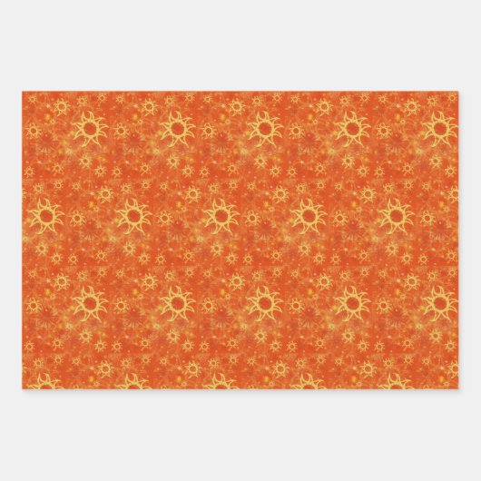 サマー〔占星術の〕十二宮図トリオジェミニがんレオ ラッピングペーパーシート (正面3)