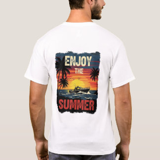 サマー – 楽しむレトロサンセットビーチビベス Tシャツ