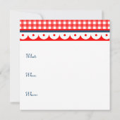 サマー BBQ バーベキュー ギンガム パーティー 招待状 (裏面)