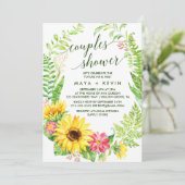 サマー sunflower リース カップルシャワー 招待状 (スタンド正面)