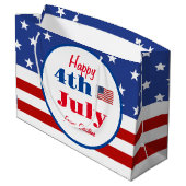 サマーBBQファミリー懇親会7月4日カスタム ラージペーパーバッグ (裏面アングル)