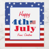 サマーBBQファミリー懇親会7月4日カスタム ワインラベル (シングルラベル)