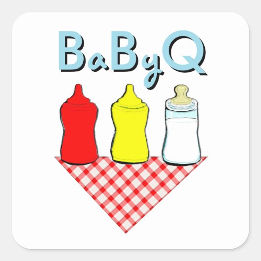 サマーBBQベビーシャワー スクエアシール (正面)