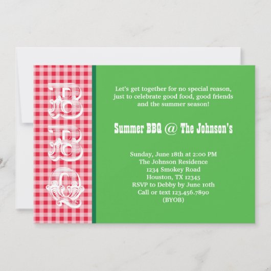 サマーBBQ招待状 招待状 (正面)