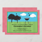 サマーBBQ招待状 招待状 (正面/裏面)