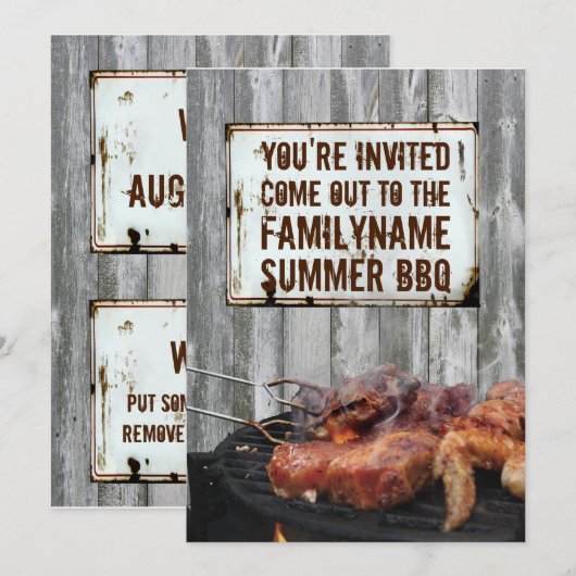 サマーBBQ招待状 招待状 (正面/裏面)
