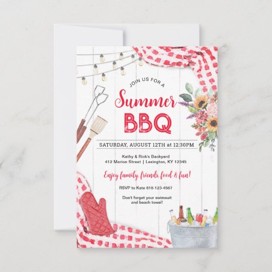 サマーBBQ招待状 招待状 (正面)