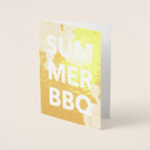 サマーBBQ ゴールドホイル フラワーリング 箔カード (正面)