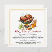 サマーBBQ & Beerパーティの招待状 – バックヤード調理師 シーズンカード (正面/裏面)