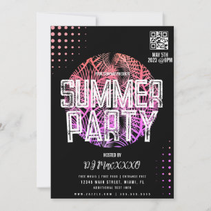 サマーDJイベントビーチパーティーバークラブフライヤー 招待状
