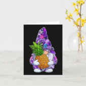 サマーX'masハワイアンパイナップルノームクリスマスイン カード (黄色い花)