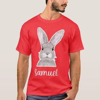 サミュエルネームイースターバニー名前をカスタムするグッドフライデー Tシャツ