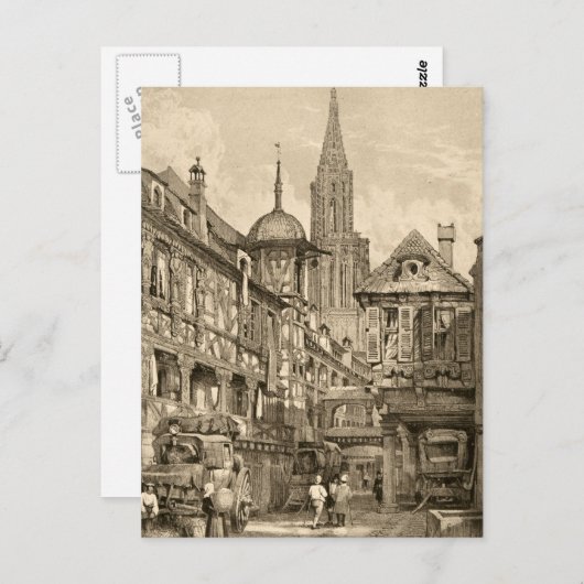 サミュエルプートストラスブール通りシーンヴィンテージ1915 ポストカード (正面/裏面)