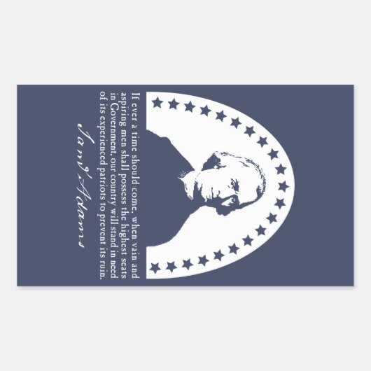 サミュエル・アダムス引用文- Patriotic Stickers 長方形シール (正面)