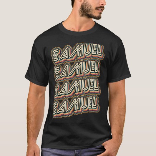 サミュエル・グルーヴィスタイルレトロ私の名前はサミュエル Tシャツ (正面)