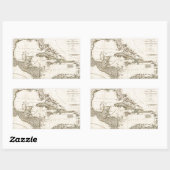 サミュエル・ダンによる西インディの地図(1774) 長方形シール (シート)