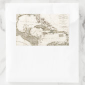 サミュエル・ダンによる西インディの地図(1774) 長方形シール (バッグ)