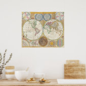 サミュエル・ダンの世界地図 ポスター (キッチン)