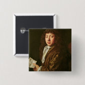 サミュエル・ピープス1666年のポートレート 缶バッジ (正面&裏面)