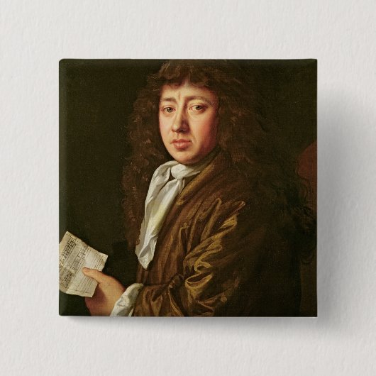 サミュエル・ピープス1666年のポートレート 缶バッジ (正面)