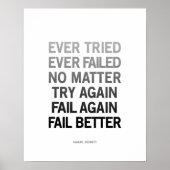 サミュエル・ベケット引用文ポスター白黒 ポスター (正面)