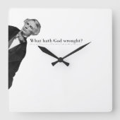 サミュエル・モース・コードミーム – 神の仕業は？ スクエア壁時計 (正面)