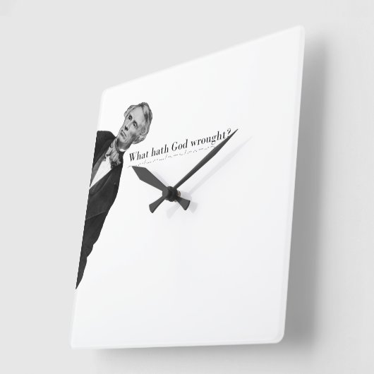 サミュエル・モース・コードミーム – 神の仕業は? スクエア壁時計 (傾斜)