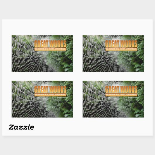 サミュエル・感動的ジョンソン引用文素晴らし「作品」 長方形シール (シート)