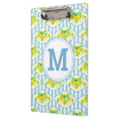 サミリーブルーとイエローレモンの花の模様 クリップボード (左)