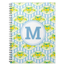 サミリーブルーとイエローレモンの花の模様