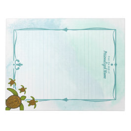 サミー海の亀が並んだ ノートパッド