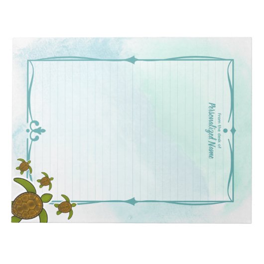 サミー海の亀が並んだ ノートパッド (正面)