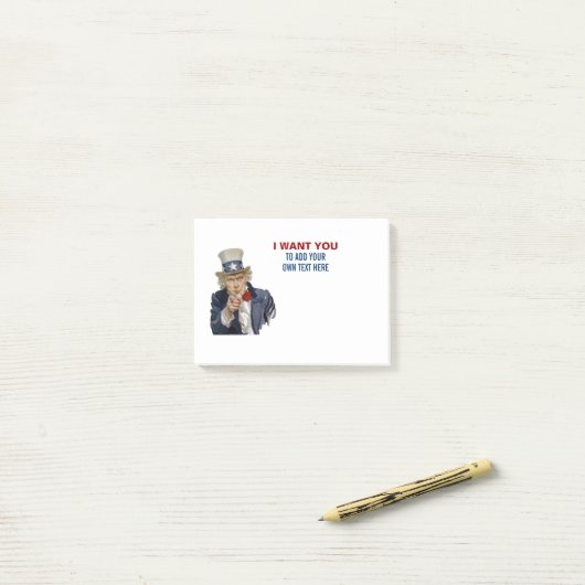 サムおじさんがあなたに自分の意思を持って欲しい ポストイット (デスク上)