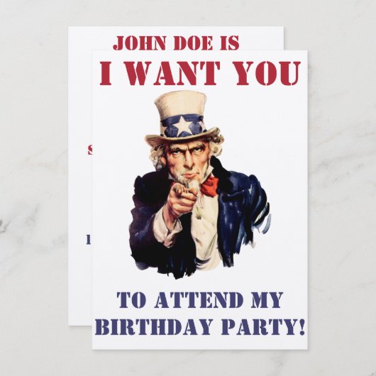 サムおじさんがお前を望んでる! 招待状 (正面/裏面)