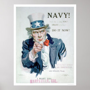 サムおじさんが呼んでる！Enlist Navy(US02148B) ポスター
