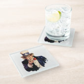 サムおじさんが指さした ガラスコースター (アングル)