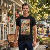 サムおじさんとアメリカ独立記念日の花火 Tシャツ