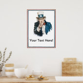 サムおじさんにテキストを追加してカスタマイズ欲しい ポスター (キッチン)