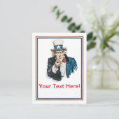 サムおじさんにテキストカスタマイズポストカードして欲しい ポストカード (スタンド正面)