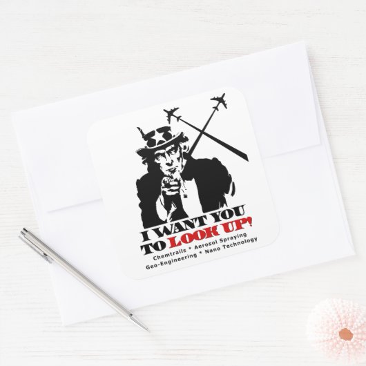 サムおじさんは私はあなたに見上げてほしいと言う スクエアシール (封筒)